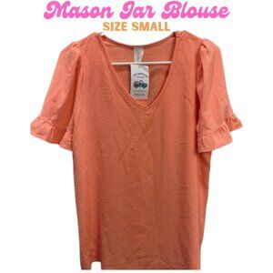 BRAND NEW w TAGS Coral Top x The Mason Jar SMALL